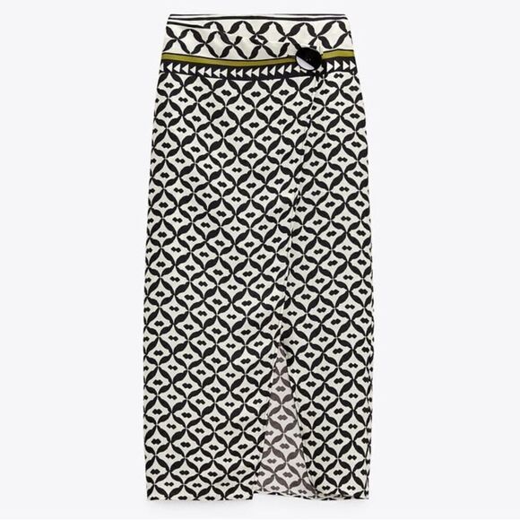 Zara Printed Wrap Skirt New - Picture 8 of 11